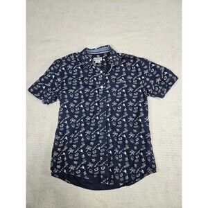 Boys Penguin by Munsingwear Button Down Shirt 10/12Y Beach Vibe Short Sleeve Blu